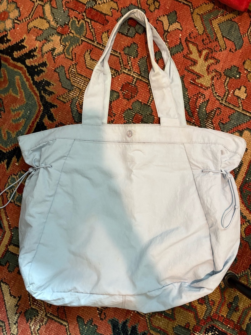Lululemon Light Blue Tote Bag with Dual Shoulder Straps